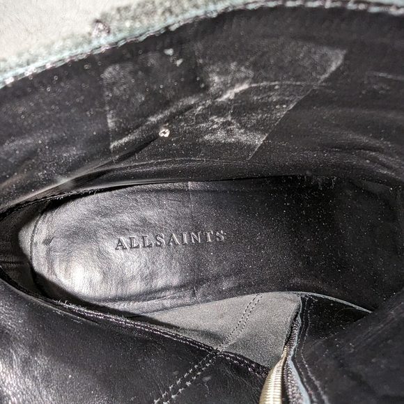 All Saints Salerno Suede Fringe Ankle Boots 37/6 - Picture 10 of 12